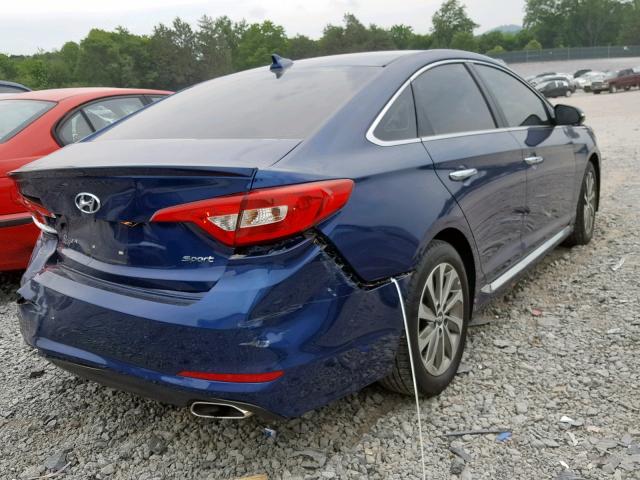 5NPE34AF1HH484637 - 2017 HYUNDAI SONATA SPO BLUE photo 4