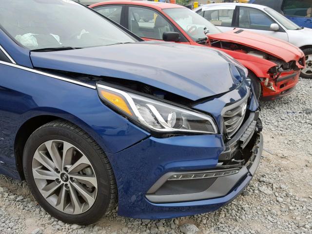 5NPE34AF1HH484637 - 2017 HYUNDAI SONATA SPO BLUE photo 9