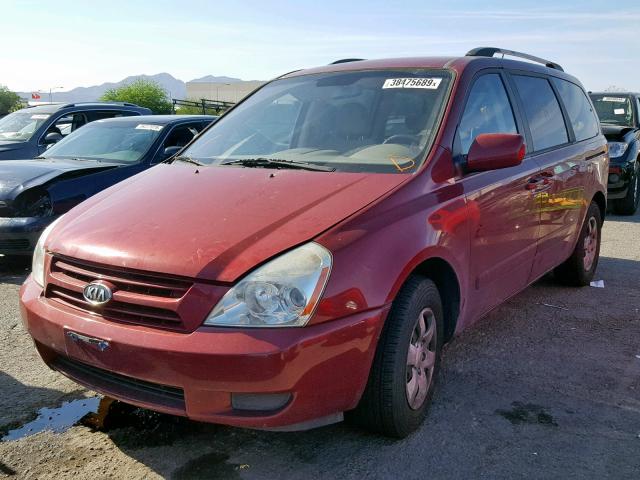 KNDMG4C38A6358133 - 2010 KIA SEDONA LX RED photo 2