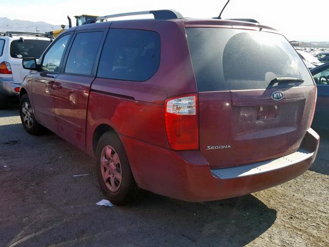 KNDMG4C38A6358133 - 2010 KIA SEDONA LX RED photo 3