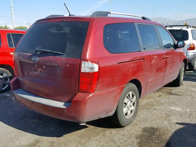 KNDMG4C38A6358133 - 2010 KIA SEDONA LX RED photo 4