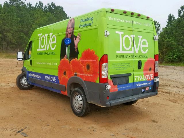 3C6TRVDG7GE137503 - 2016 RAM PROMASTER GREEN photo 3