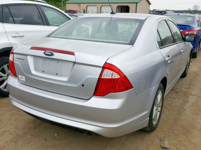 3FAHP0GA6CR315389 - 2012 FORD FUSION S SILVER photo 4