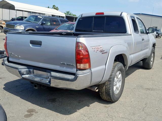 5TETU62N86Z274648 - 2006 TOYOTA TACOMA PRE SILVER photo 4