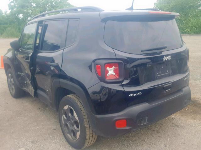 ZACCJBAB8JPH06649 - 2018 JEEP RENEGADE S შავი ფოტო 3