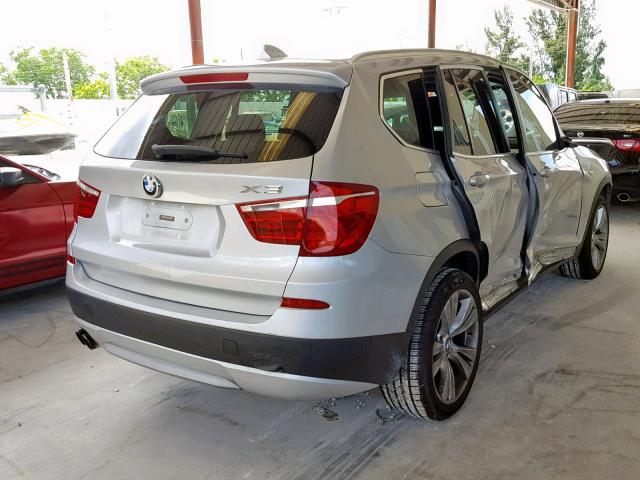 5UXWX7C52DL980324 - 2013 BMW X3 XDRIVE3 SILVER photo 4