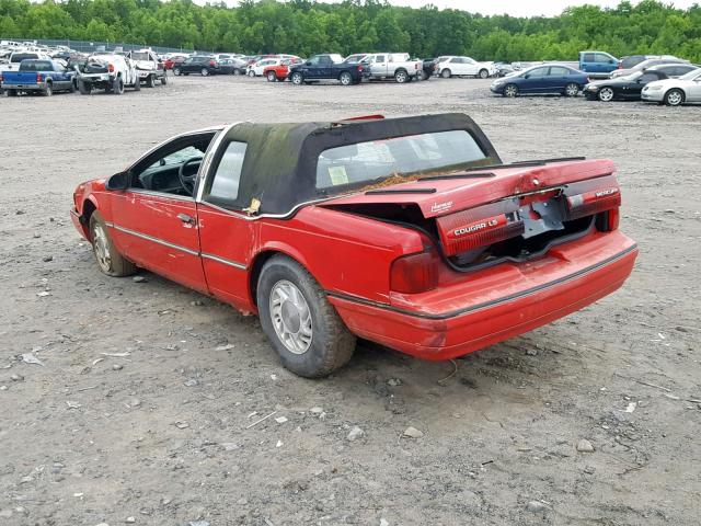 1MEPM6044MH638492 - 1991 MERCURY COUGAR LS RED photo 3