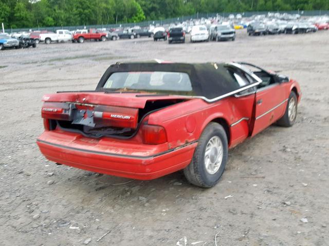 1MEPM6044MH638492 - 1991 MERCURY COUGAR LS RED photo 4