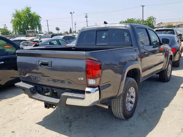 3TMAZ5CN0JM054802 - 2018 TOYOTA TACOMA DOU GRAY photo 4