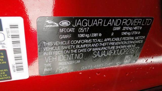 SAJAJ4FX1JCP21877 - 2018 JAGUAR XE PREMIUM RED photo 10