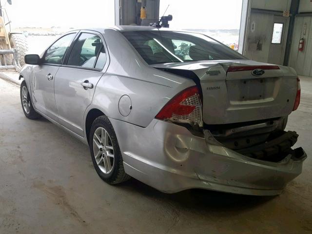 3FAHP0GA5CR150581 - 2012 FORD FUSION S SILVER photo 3