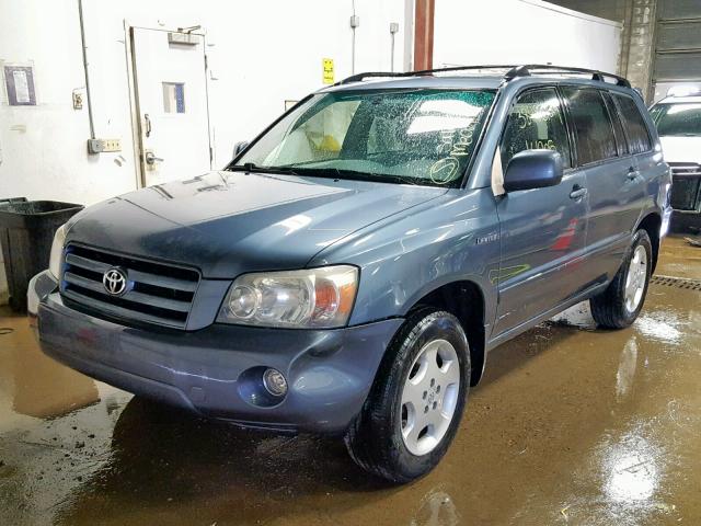 JTEEP21A650111983 - 2005 TOYOTA HIGHLANDER BLUE photo 2