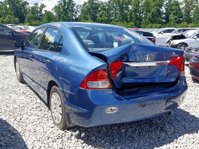 19XFA1F31AE023083 - 2010 HONDA CIVIC VP BLUE photo 3