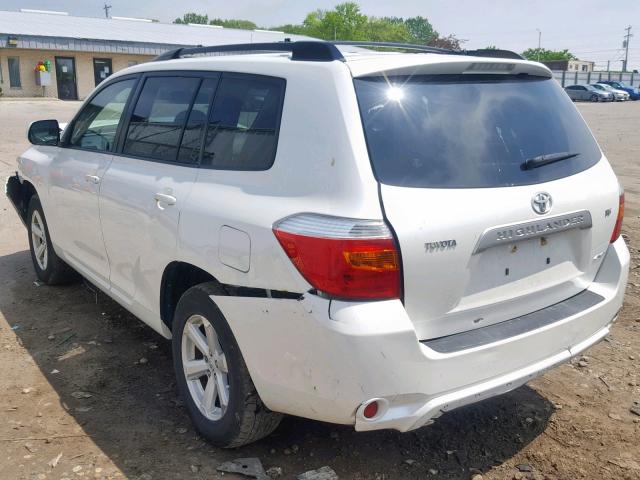 JTEES41A882027117 - 2008 TOYOTA HIGHLANDER WHITE photo 3