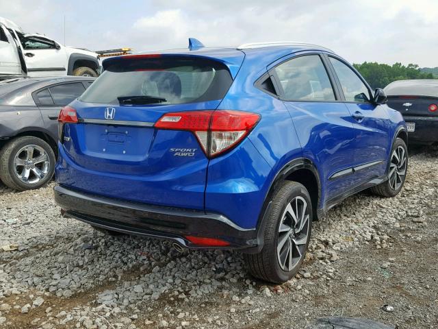 3CZRU6H11KG705183 - 2019 HONDA HR-V SPORT BLUE photo 4