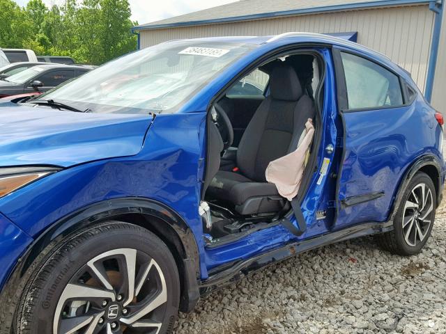 3CZRU6H11KG705183 - 2019 HONDA HR-V SPORT BLUE photo 9