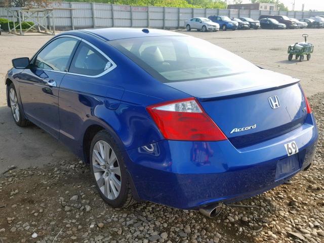 1HGCS2B81AA010233 - 2010 HONDA ACCORD EXL BLUE photo 3