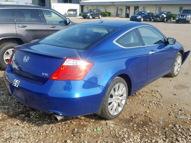 1HGCS2B81AA010233 - 2010 HONDA ACCORD EXL BLUE photo 4