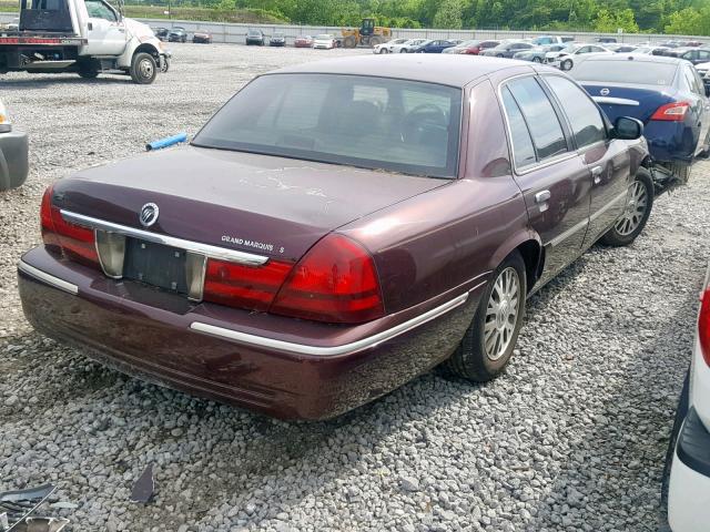 2MEFM75W93X619527 - 2003 MERCURY GRAND MARQ BURGUNDY photo 4