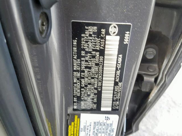 4T1BE32K55U942390 - 2005 TOYOTA CAMRY LE GRAY photo 10
