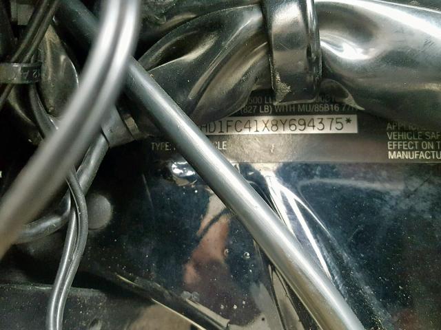 1HD1FC41X8Y694375 - 2008 HARLEY-DAVIDSON FLHTCUI BLUE photo 10