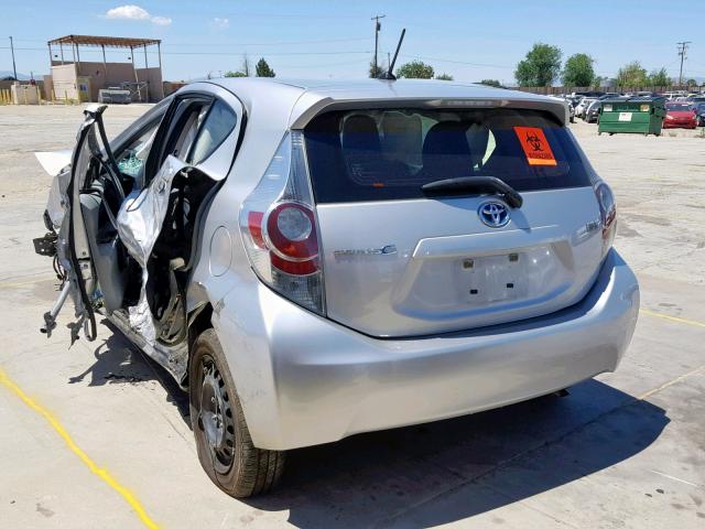 JTDKDTB39D1057450 - 2013 TOYOTA PRIUS C SILVER photo 3