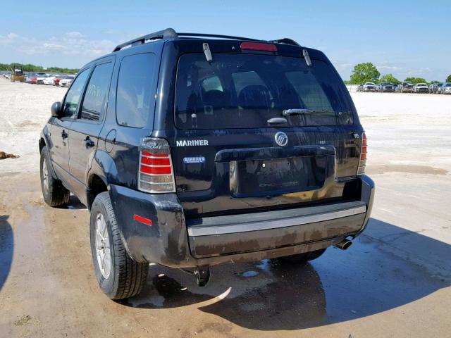 4M2YU81187KJ06346 - 2007 MERCURY MARINER LU BLACK photo 3