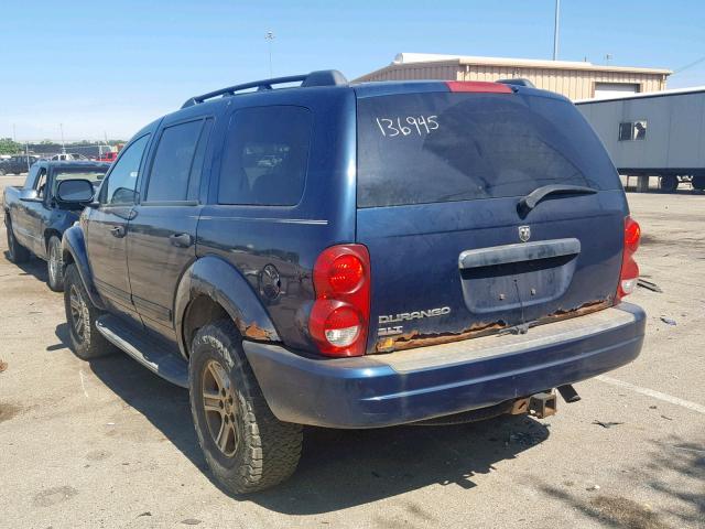 1D4HB48N94F136945 - 2004 DODGE DURANGO SL BLUE photo 3