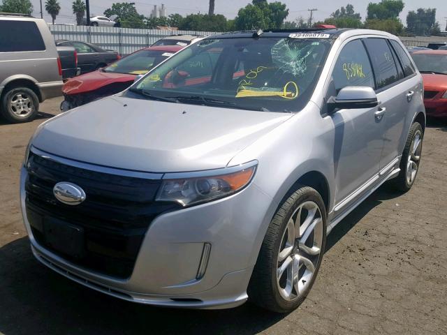 2FMDK4AK2DBA59067 - 2013 FORD EDGE SPORT SILVER photo 2