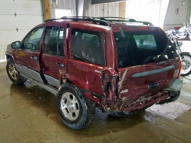 1J4GW58S7XC624168 - 1999 JEEP GRAND CHER BURGUNDY photo 3