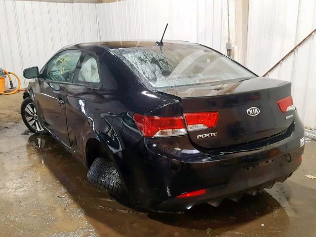 KNAFU6A24D5658668 - 2013 KIA FORTE EX BLACK photo 3