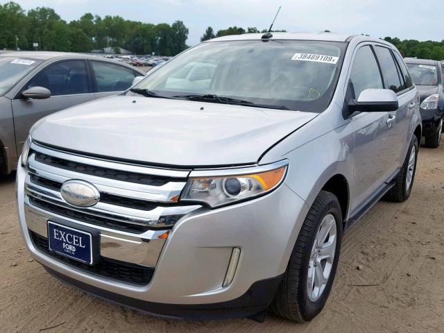 2FMDK3J98DBA95191 - 2013 FORD EDGE SEL SILVER photo 2