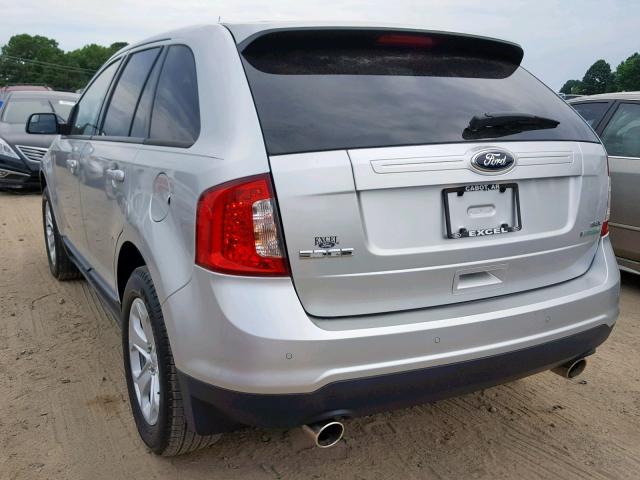 2FMDK3J98DBA95191 - 2013 FORD EDGE SEL SILVER photo 3