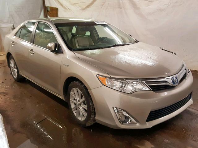 4T1BD1FK7DU074845 - 2013 TOYOTA CAMRY HYBR GOLD photo 1