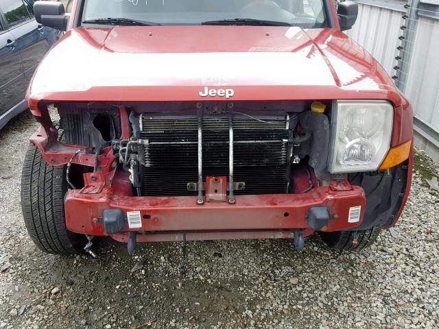 1J8HG58256C165348 - 2006 JEEP COMMANDER RED photo 7