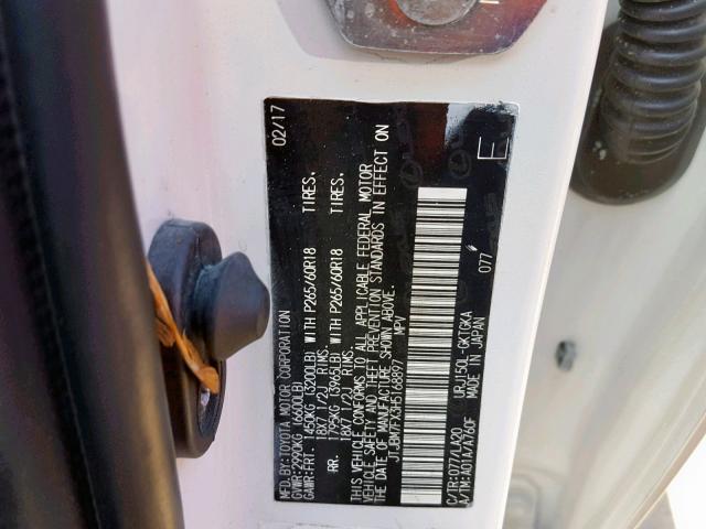 JTJBM7FX3H5168897 - 2017 LEXUS GX WHITE photo 10