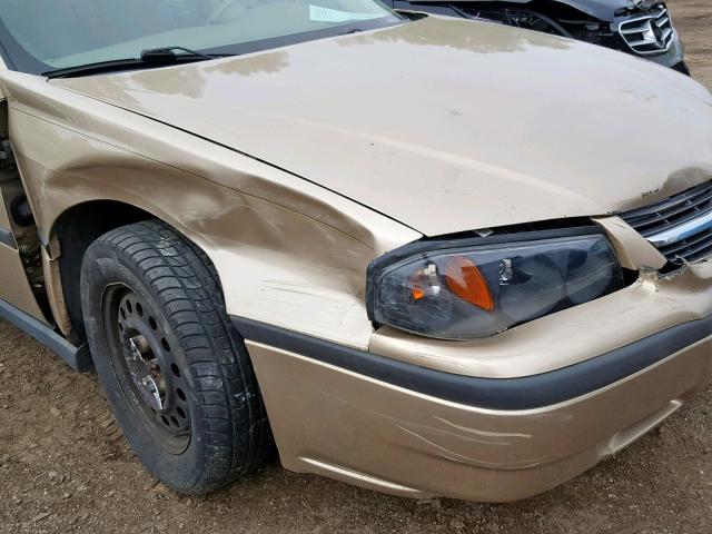 2G1WF52E649183021 - 2004 CHEVROLET IMPALA GOLD photo 9