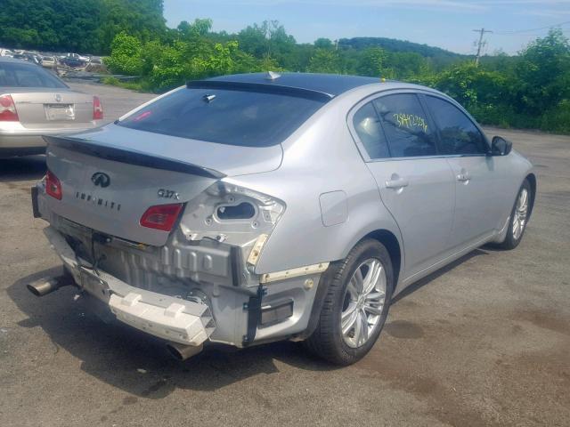 JN1CV6AR2DM754498 - 2013 INFINITI G37 SILVER photo 4