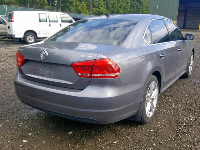 1VWBV7A32FC040841 - 2015 VOLKSWAGEN PASSAT SE GRAY photo 4