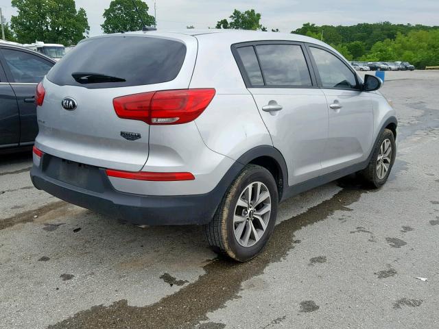 KNDPB3AC6E7597642 - 2014 KIA SPORTAGE B SILVER photo 4