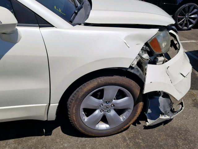 5J8TB18589A001757 - 2009 ACURA RDX TECHNO WHITE photo 9