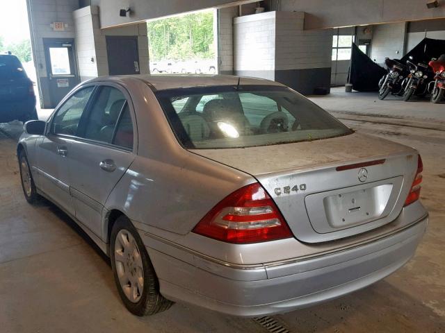 WDBRF61J35A652840 - 2005 MERCEDES-BENZ C 240 SILVER photo 3