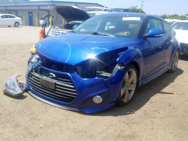 KMHTC6AE7DU141224 - 2013 HYUNDAI VELOSTER T BLUE photo 2