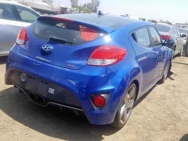 KMHTC6AE7DU141224 - 2013 HYUNDAI VELOSTER T BLUE photo 4