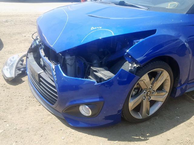 KMHTC6AE7DU141224 - 2013 HYUNDAI VELOSTER T BLUE photo 9