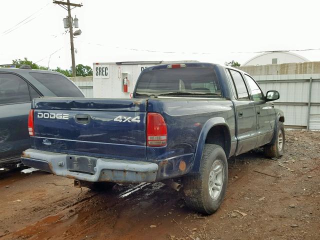 1B7HG2AZ81S329803 - 2001 DODGE DAKOTA QUA BLUE photo 4