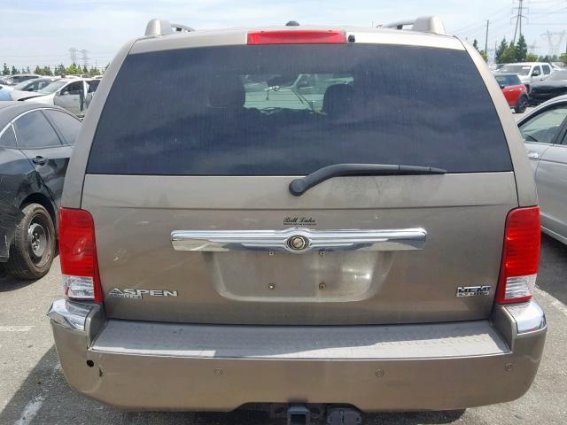 1A8HX58287F526734 - 2007 CHRYSLER ASPEN LIMI BEIGE photo 9