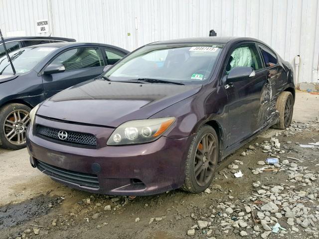JTKDE167680241482 - 2008 TOYOTA SCION TC PURPLE photo 2