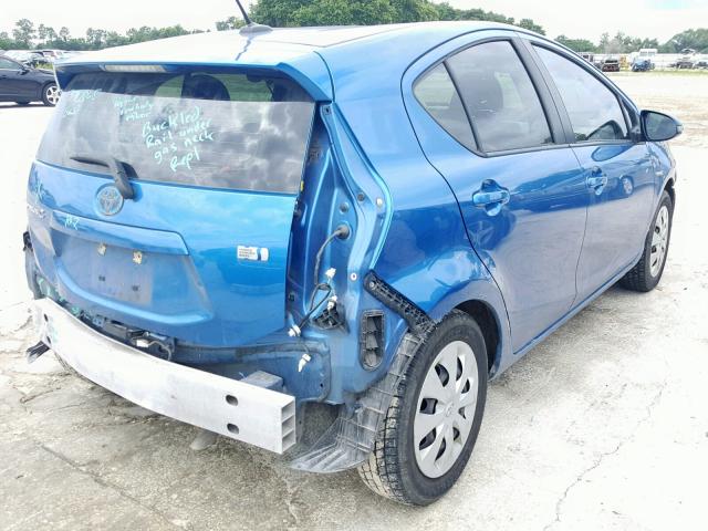 JTDKDTB3XC1519710 - 2012 TOYOTA PRIUS C BLUE photo 4