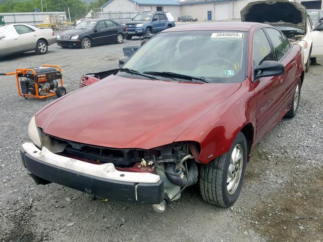 1G2NF52E21M514828 - 2001 PONTIAC GRAND AM S RED photo 2